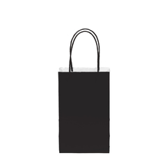 12CT SOLID BLACK KRAFT BAG 