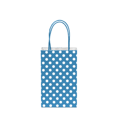 12CT POLKA DOTS TURQUOISE KRAFT BAG 