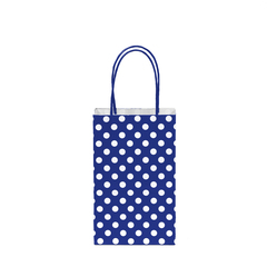 12CT POLKA DOTS ROYAL BLUE KRAFT BAG 