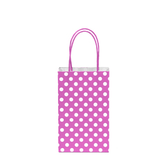 12CT POLKA DOTS HOT PINK KRAFT BAG 