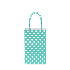 12CT POLKA DOTS MINT KRAFT BAG 