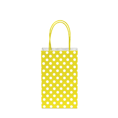 12CT POLKA DOTS YELLOW KRAFT BAG 
