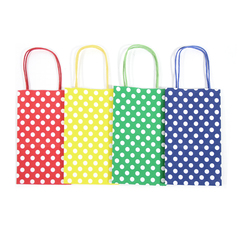  POLKA DOTS ASSORTED PRIMARY COLOR KRAFT BAG 