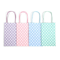 POLKA DOTS ASSORTED PASTEL COLOR KRAFT BAG 